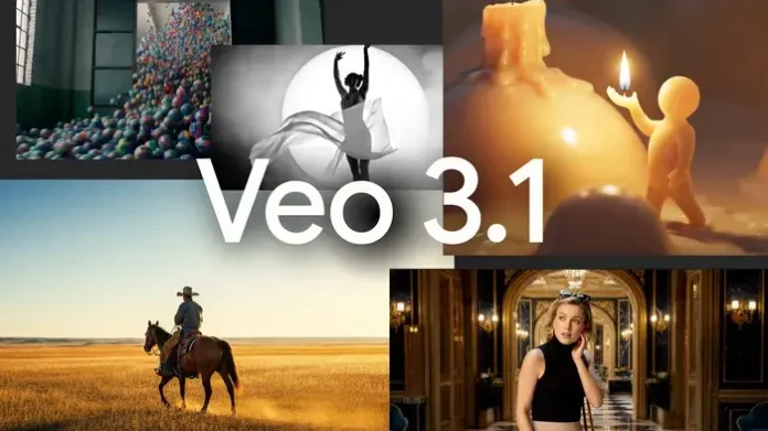 Veo 3.1 AI video generation demo with Google branding