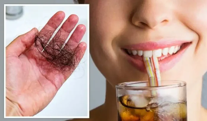 Glass of soda linked to hair loss and thinning hair showing the hidden connection between sugary drinks and hair health