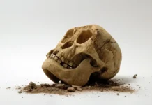 The Surprising Human Chin Evolution Mystery Scientists Still Can’t Fully Explain Human skull showing projecting chin compared to Neanderthal jaw without chin structure